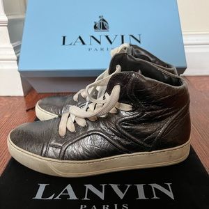 Lanvin Silver metallic high tops